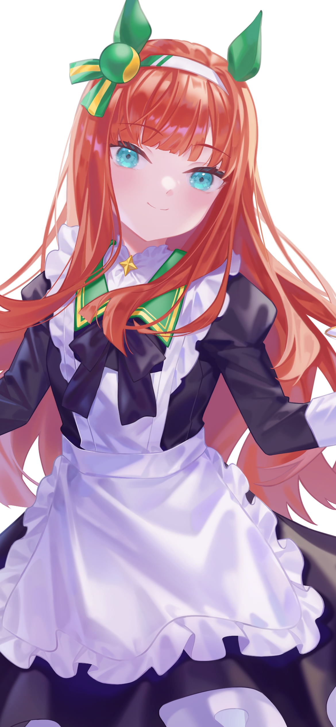 紅茶を持つメイド姿のかわいいサイレンススズカ / ウマ娘プリティーダービーの1170 x 2532 / スマホ壁紙
