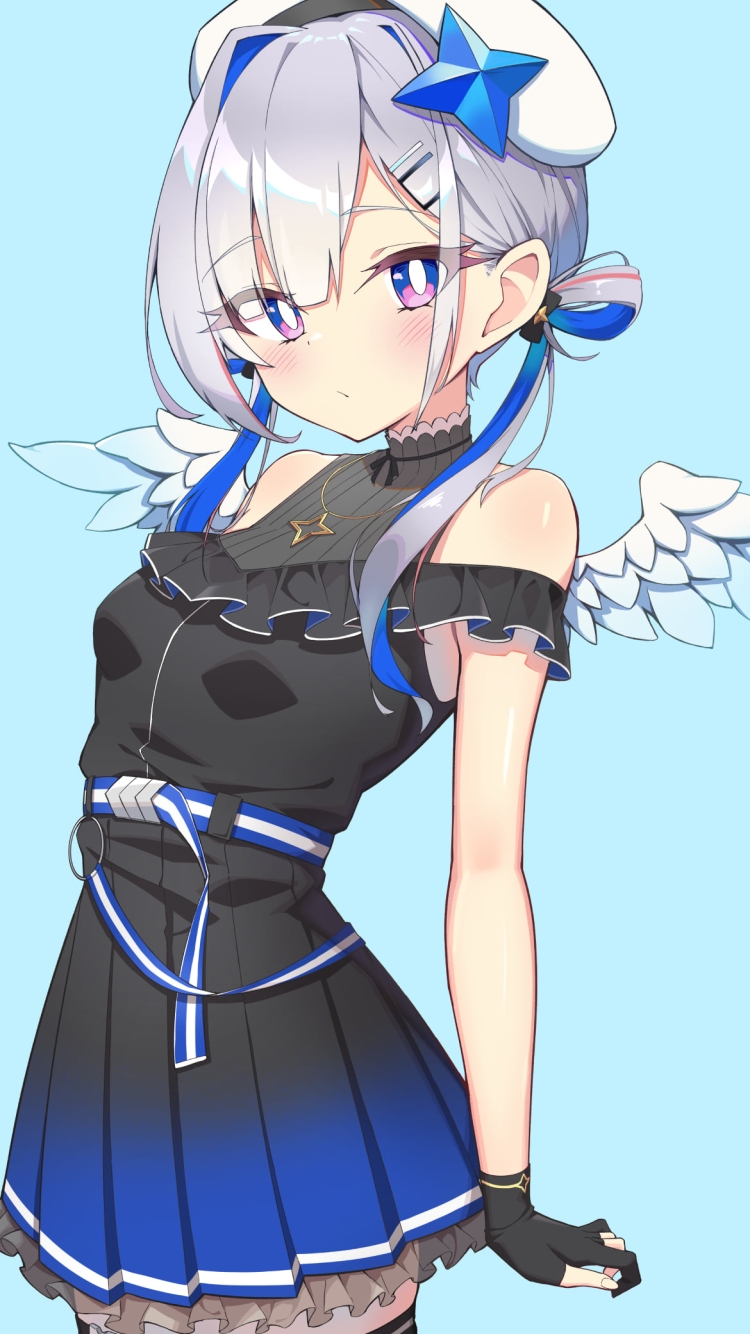 後ろ手を組む可愛い天音かなた / ホロライブ / バーチャルYouTuber / Vtuberの750 x 1334 / スマホ壁紙