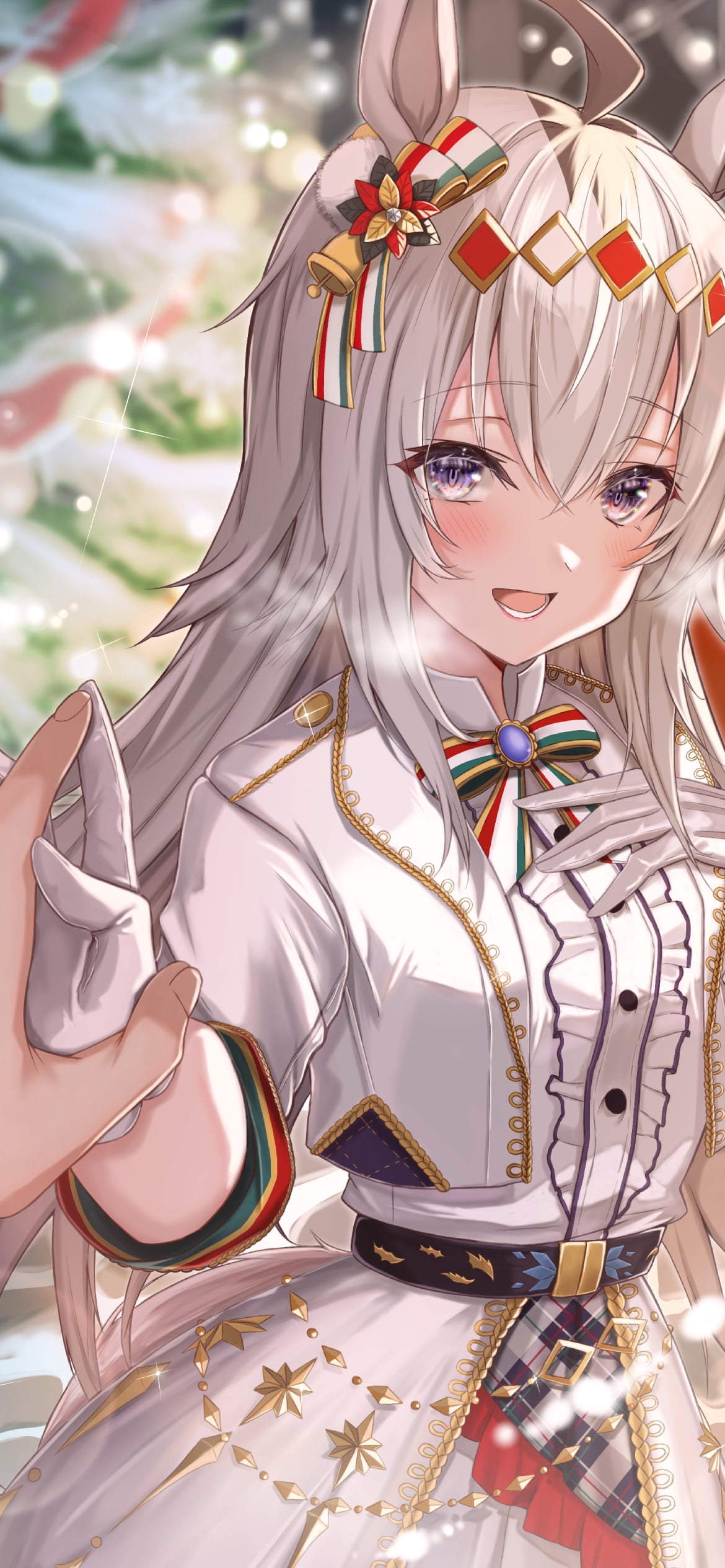 手を合わせる可愛いオグリキャップ / クリスマス / ウマ娘プリティーダービーの1170 x 2532 / スマホ壁紙