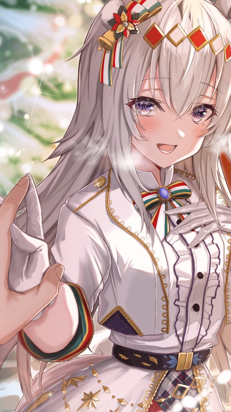 手を合わせる可愛いオグリキャップ / クリスマス / ウマ娘プリティーダービーの750 x 1334 / スマホ壁紙