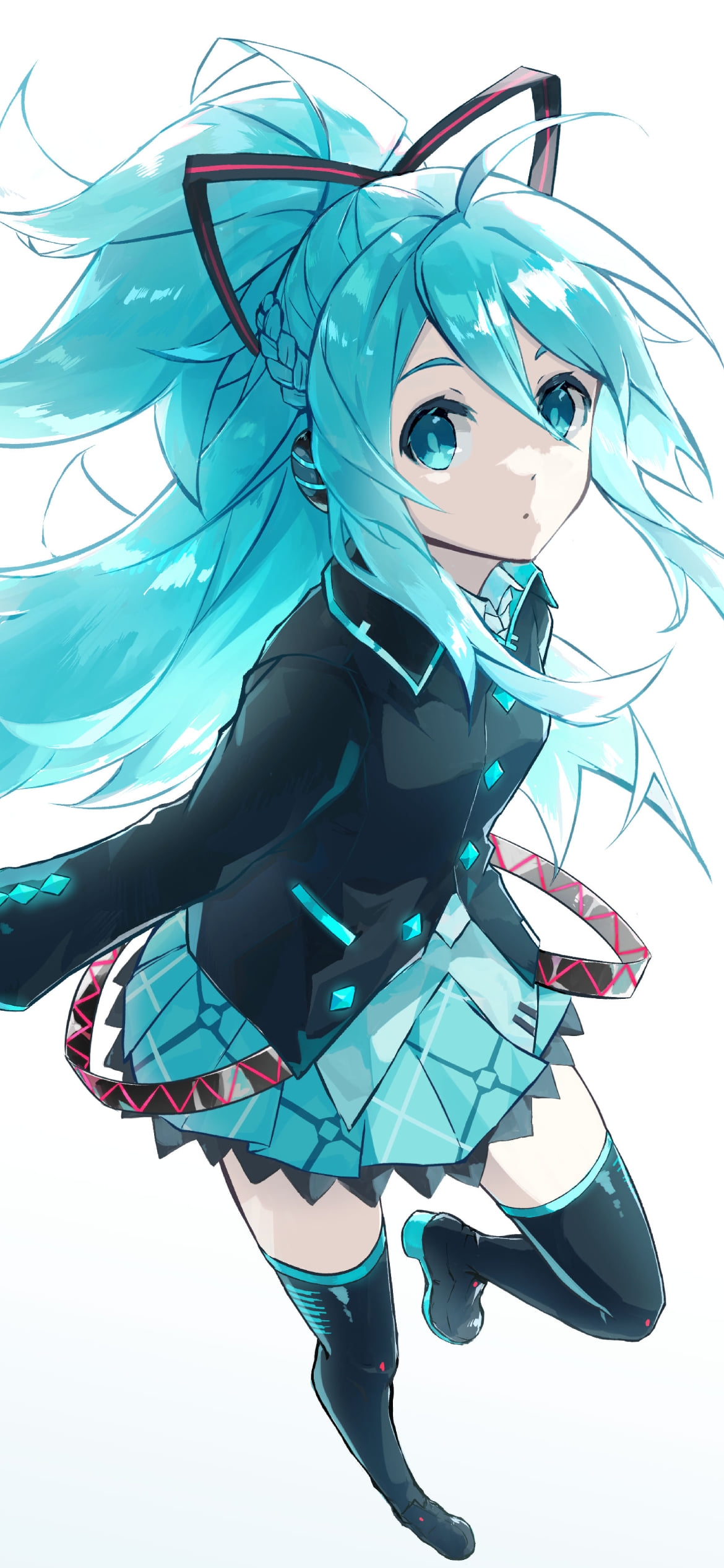 ワイルドな髪型の初音ミク / ボカロ / ボーカロイドの1170 x 2532 / スマホ壁紙