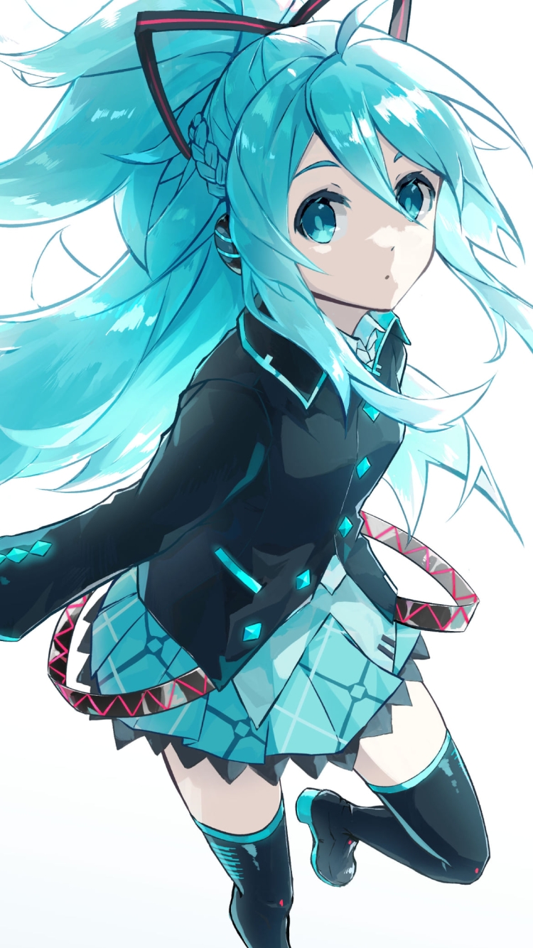 ワイルドな髪型の初音ミク / ボカロ / ボーカロイドの750 x 1334 / スマホ壁紙