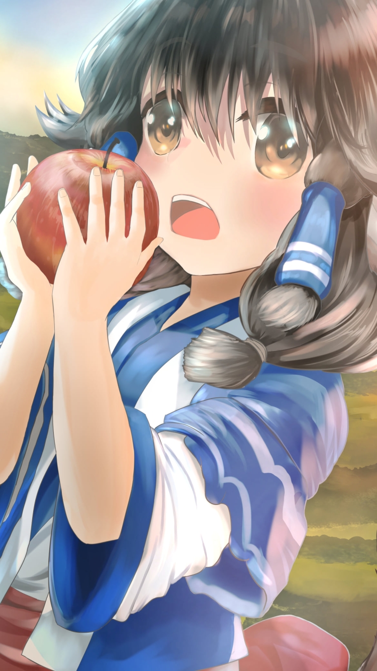 赤いリンゴを持つアルルゥ / うたわれるものの750 x 1334 / スマホ壁紙