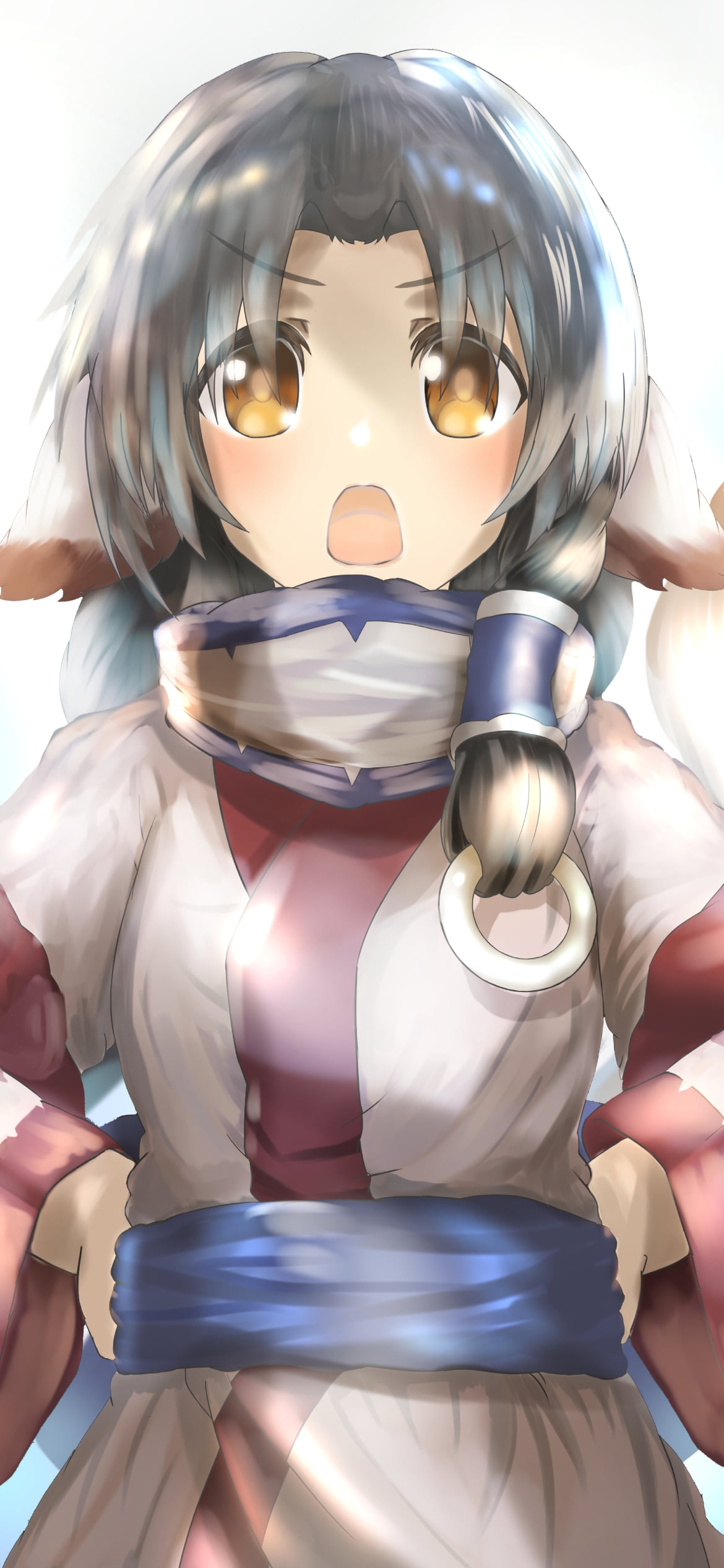 腰に手を当てて仁王立ちのアルルゥ / うたわれるものの1170 x 2532 / スマホ壁紙