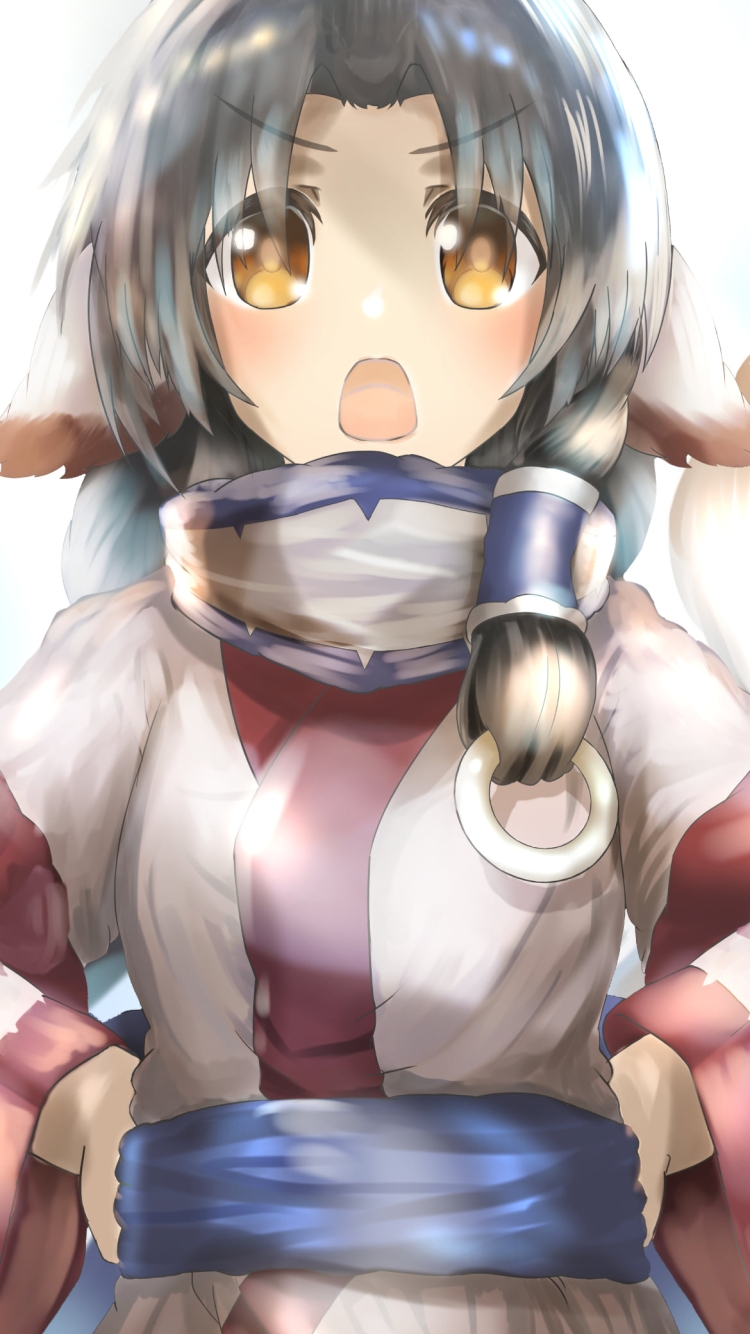 腰に手を当てて仁王立ちのアルルゥ / うたわれるものの750 x 1334 / スマホ壁紙