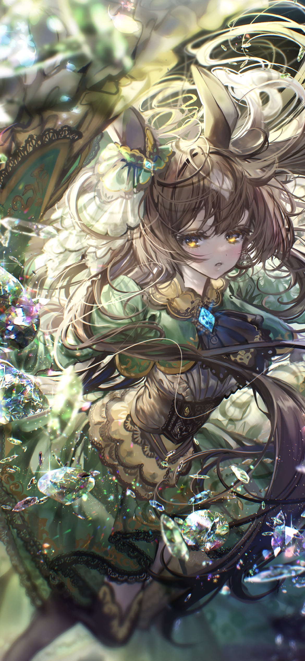 ダイヤモンドを撒き散らす綺麗なサトノダイヤモンド / ウマ娘プリティーダービーの1170 x 2532 / スマホ壁紙