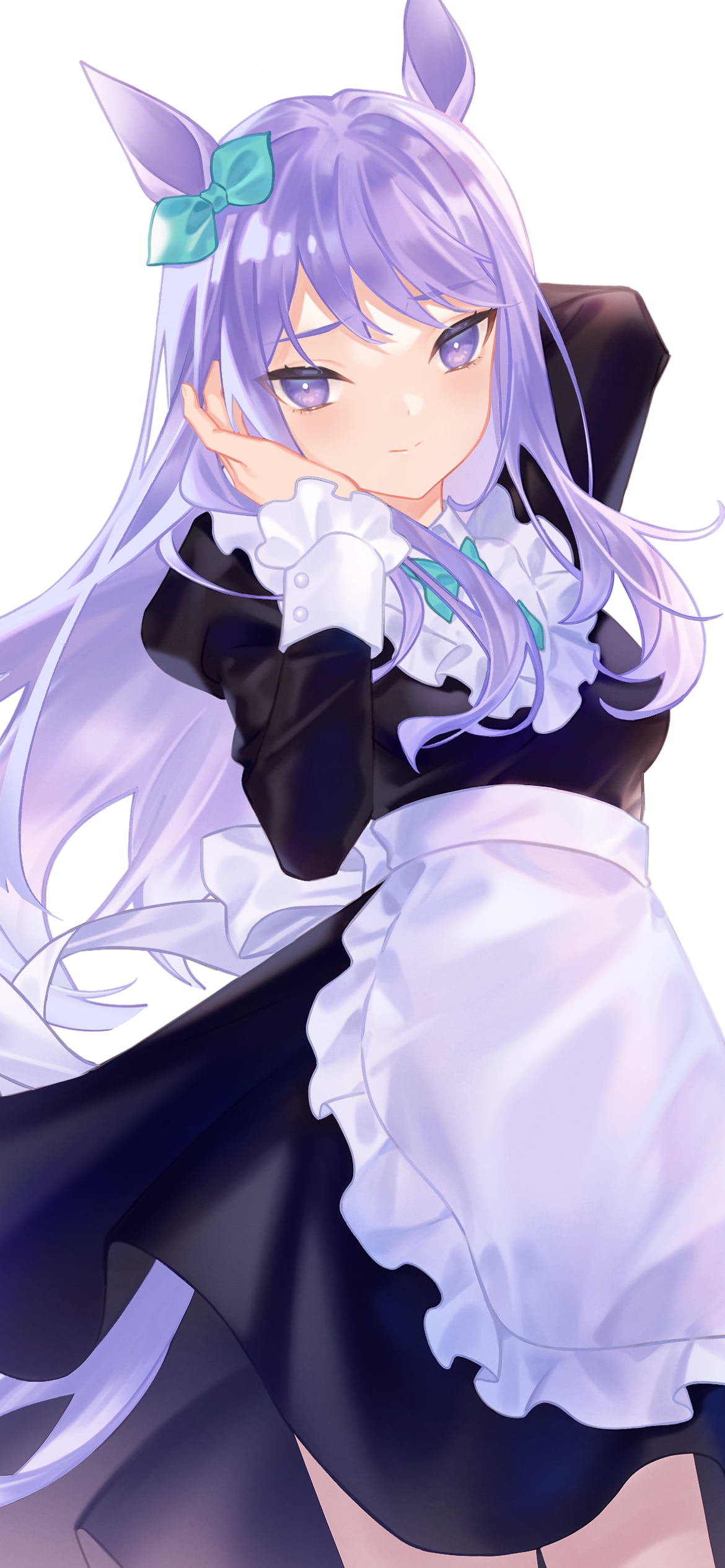 髪をおさえるメイド姿のメジロマックイーン / ウマ娘プリティーダービーの1170 x 2532 / スマホ壁紙