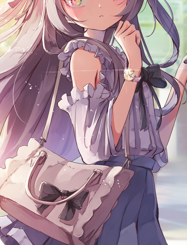 歩きスマホをする紫咲シオン（むらさき シオン） / ホロライブ / バーチャルYouTuber / Vtuberの640 x 836 / スマホ壁紙