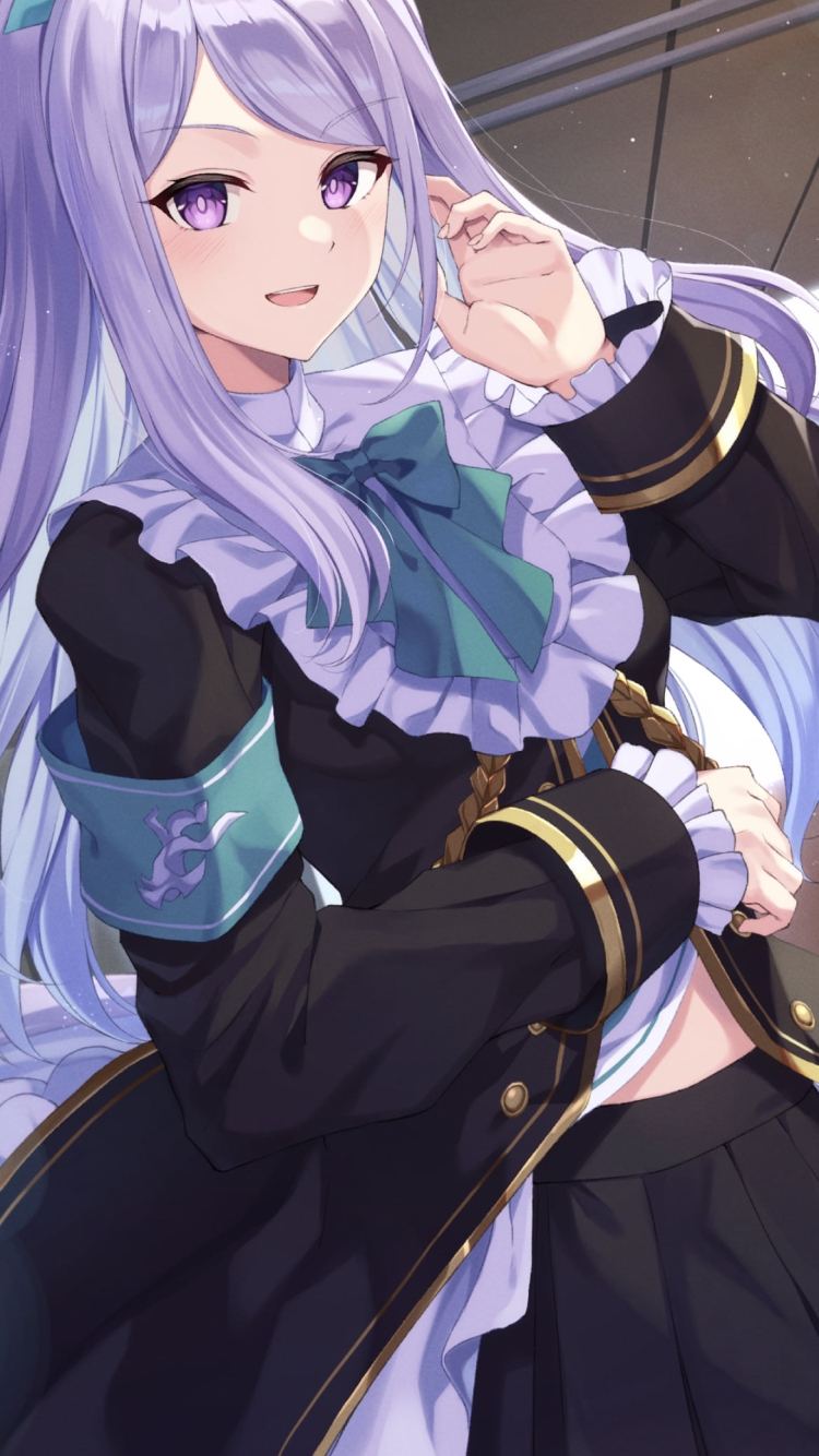左手を挙げながらこちらを見るメジロマックイーン / ウマ娘プリティーダービーの750 x 1334 / スマホ壁紙