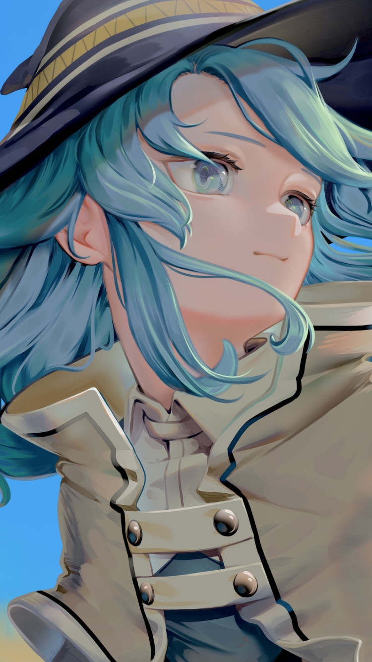 遠くを見つめるロキシー・ミグルディア / 水色の髪色 / Roxy Migurudia / 無職転生の750 x 1334 / スマホ壁紙