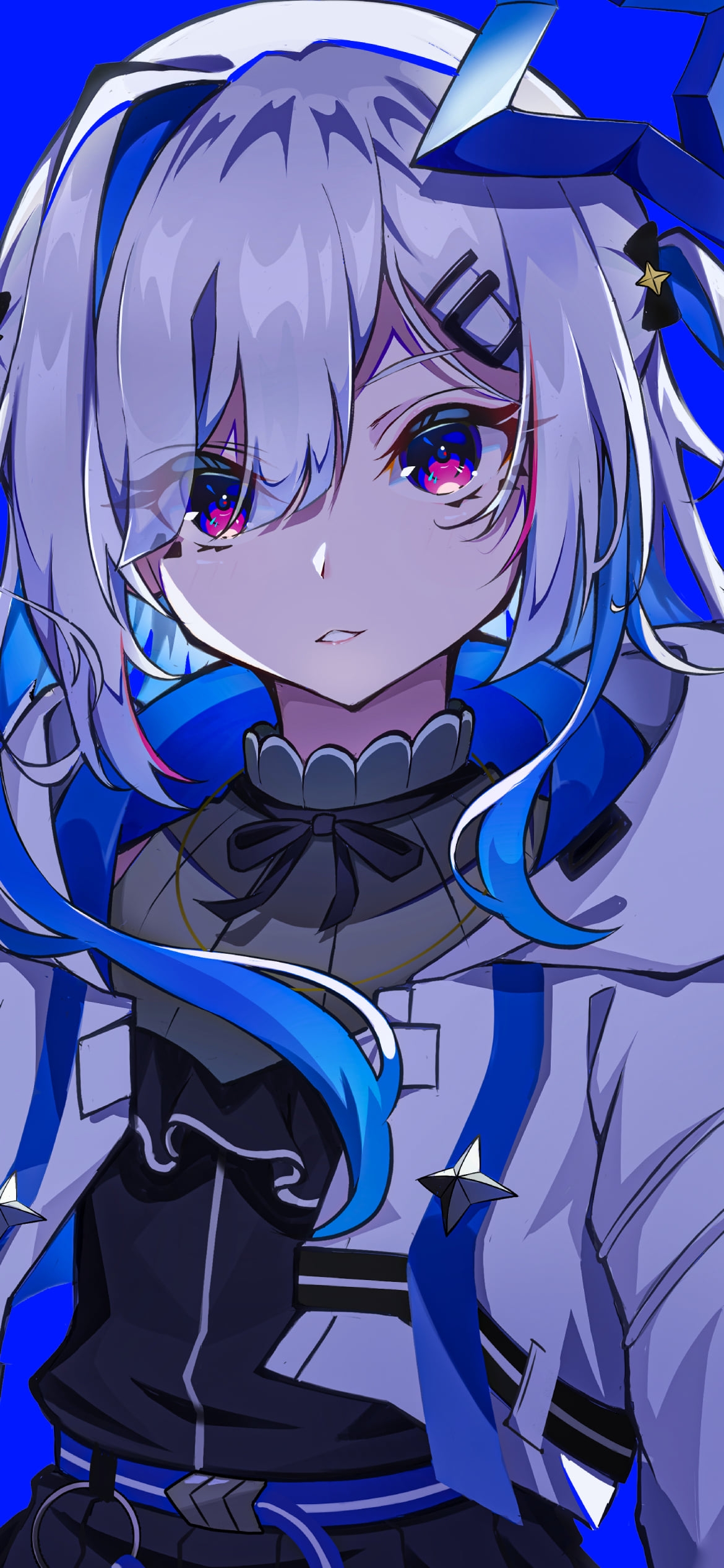 ピンクの瞳のかっこいい天音かなた / ホロライブ / バーチャルYouTuber / Vtuberの1170 x 2532 / スマホ壁紙