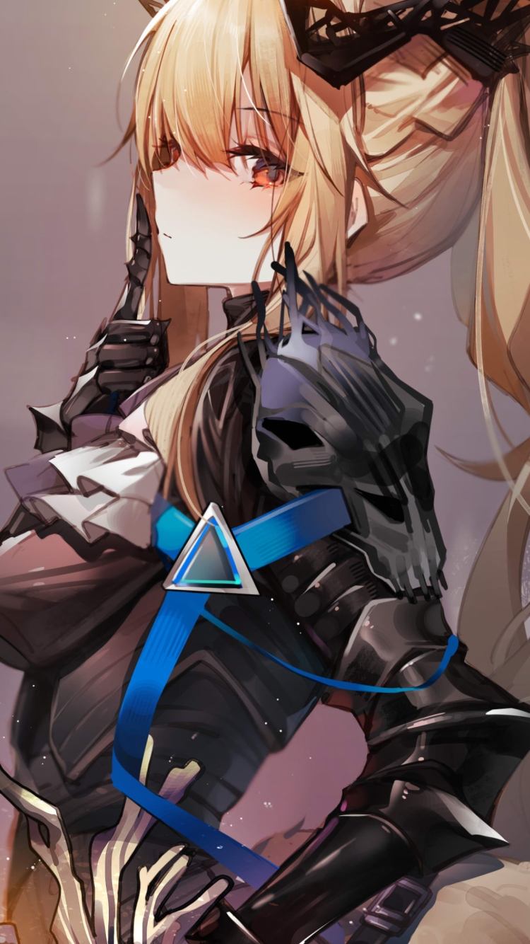 黒い甲冑を着たかっこいいブレミシャイン / アークナイツの750 x 1334 / スマホ壁紙