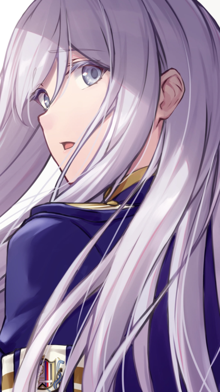 こちらに振り向くヴラディレーナ・ミリーゼ / 青い服 / 86―エイティシックスの750 x 1334 / スマホ壁紙