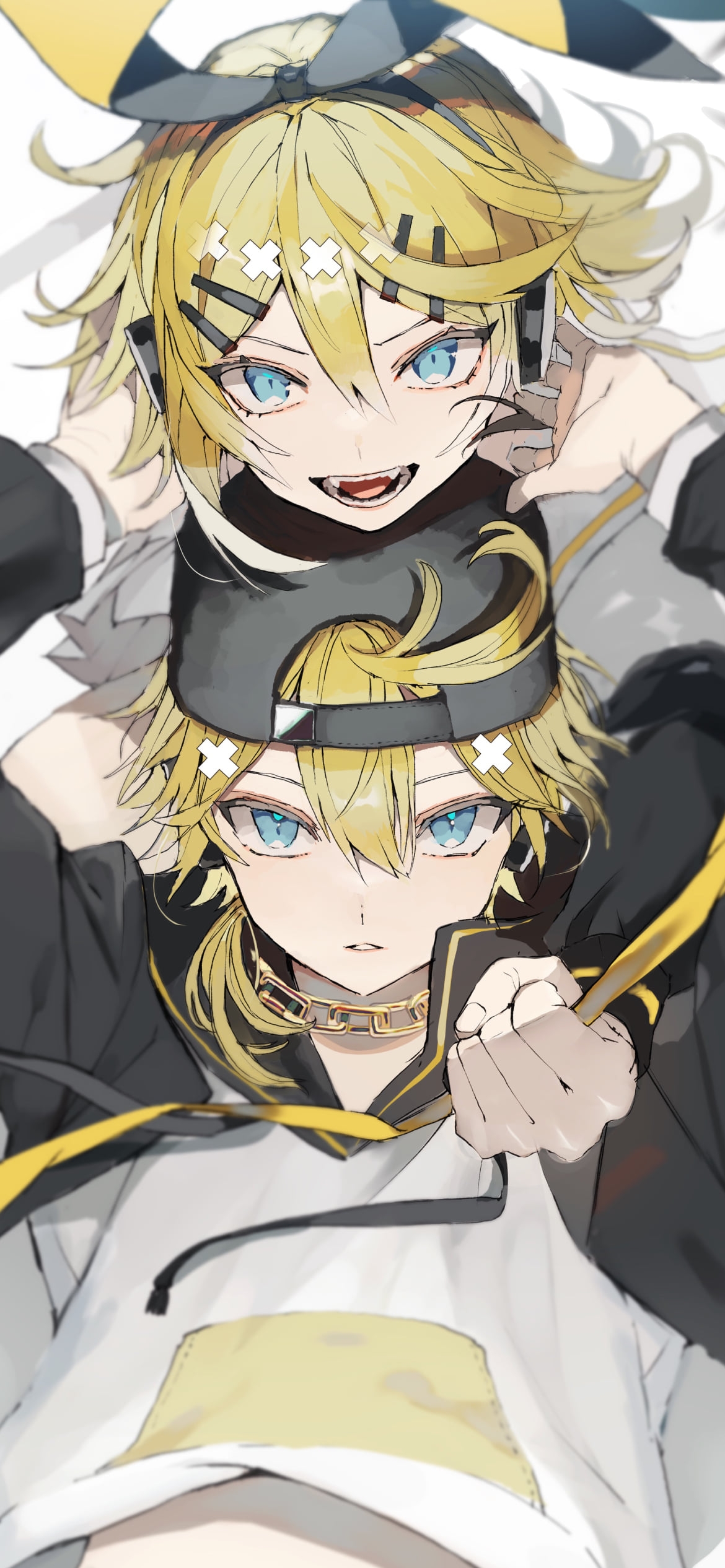 かっこいい鏡音リンと鏡音レン / 劣等上等 / ボカロ / ボーカロイドの1170 x 2532 / スマホ壁紙