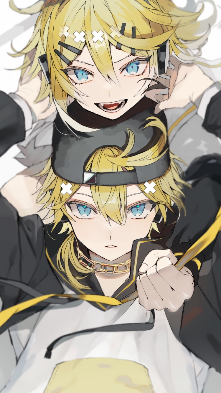 かっこいい鏡音リンと鏡音レン / 劣等上等 / ボカロ / ボーカロイドの750 x 1334 / スマホ壁紙