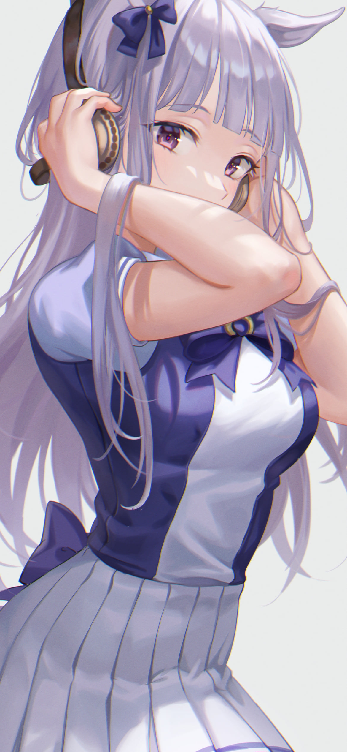 ヘッドフォンをセットするゴールドシップ / ウマ娘プリティーダービーの1170 x 2532 / スマホ壁紙