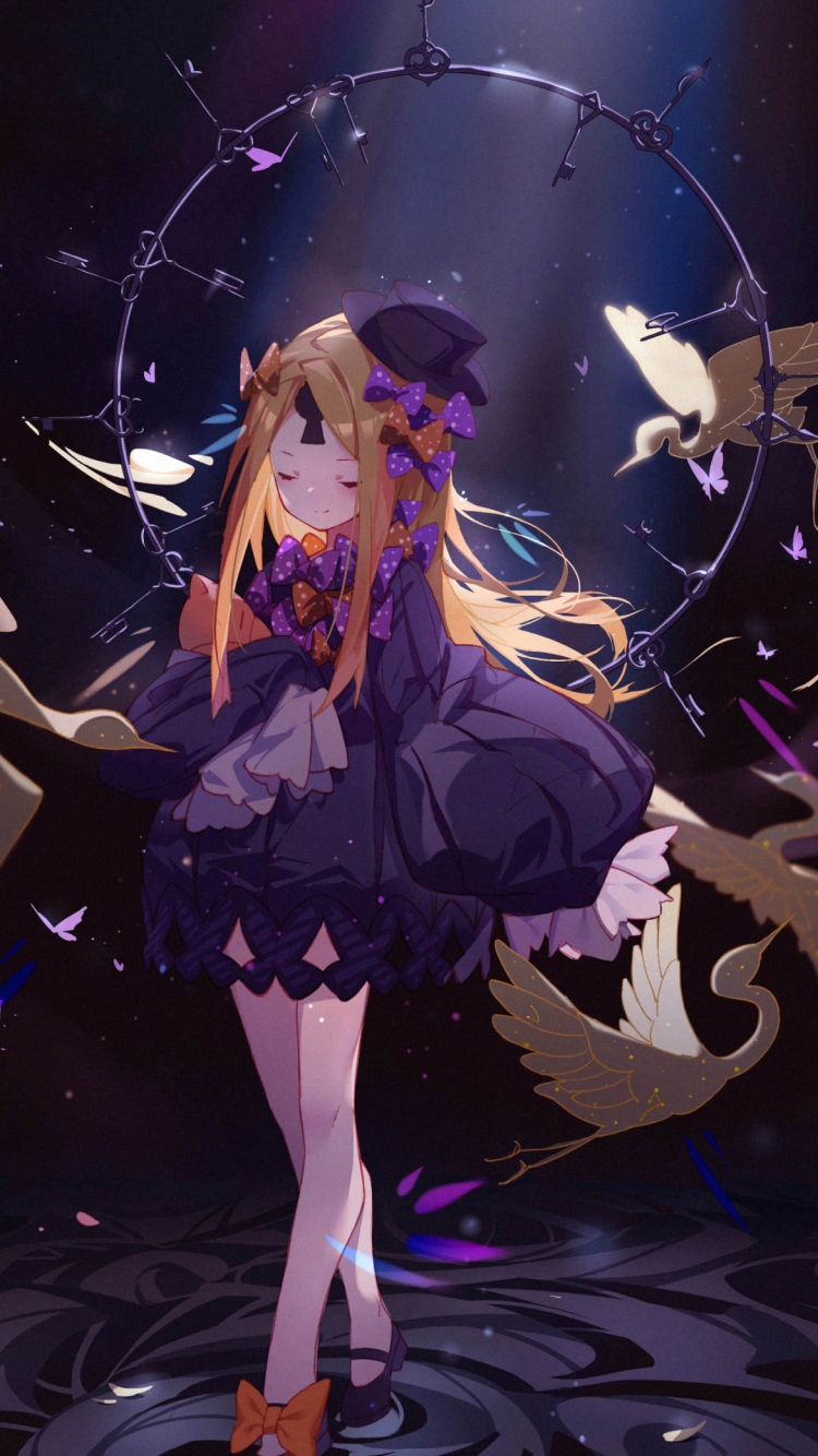白い鳥と目をつぶるアビゲイル・ウィリアムズ / fate/grand orderの750 x 1334 / スマホ壁紙