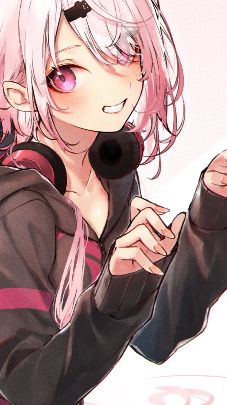 両手でガオーポーズをする可愛い椎名唯華（しいな ゆいか）/ にじさんじ / バーチャルYouTuber / Vtuberの750 x 1334 / スマホ壁紙