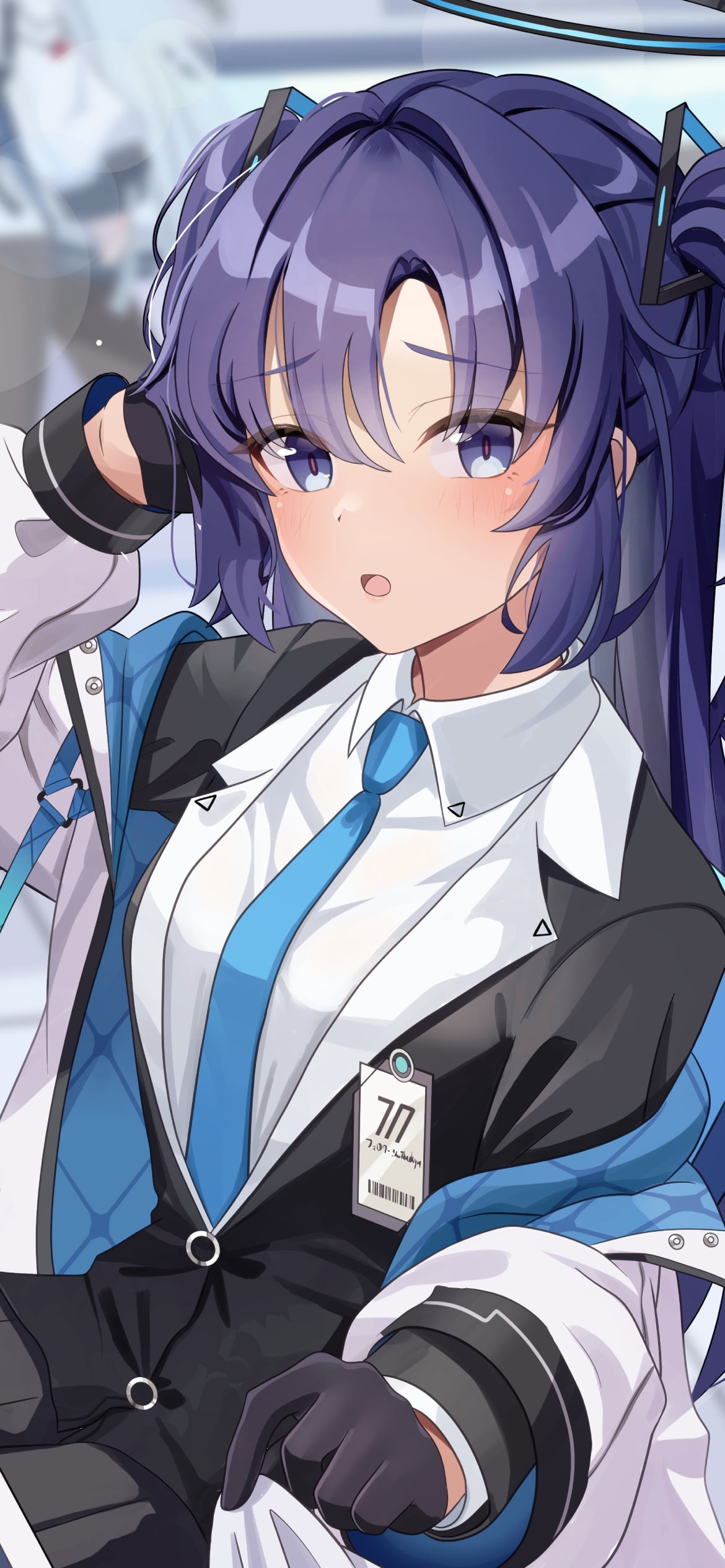 頭に手をあてる可愛い早瀬ユウカ / ブルアカ / ブルーアーカイブの1170 x 2532 / スマホ壁紙