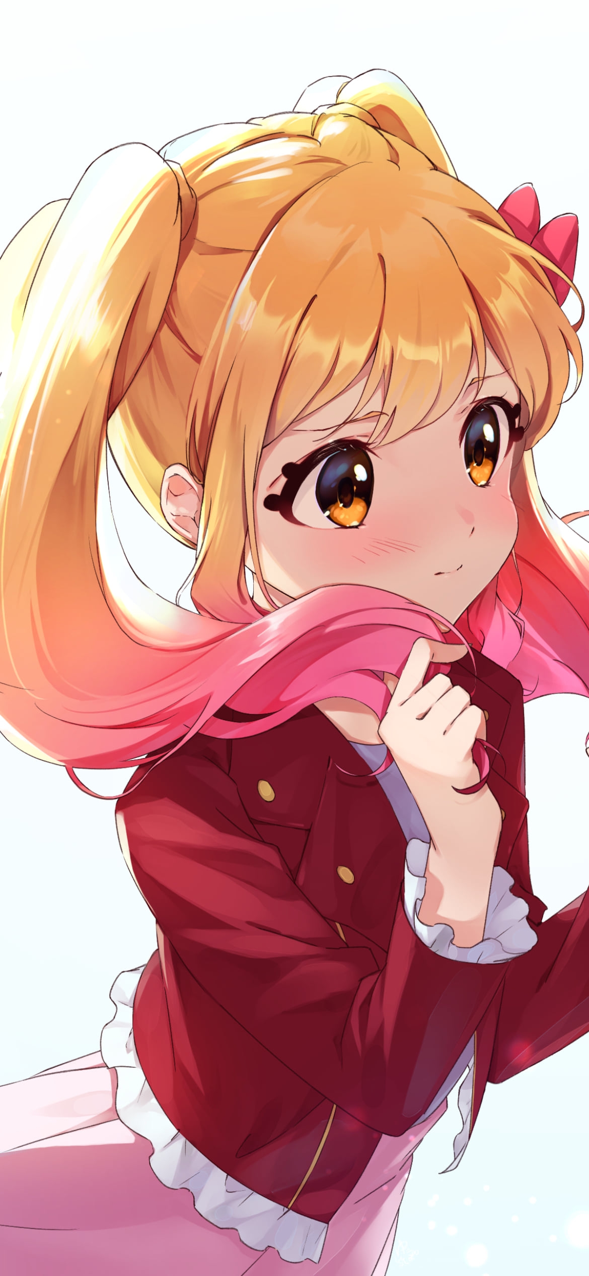 ツインテールの左右の髪を握る虹野ゆめ（にじのゆめ） / アイカツスターズ!の1170 x 2532 / スマホ壁紙
