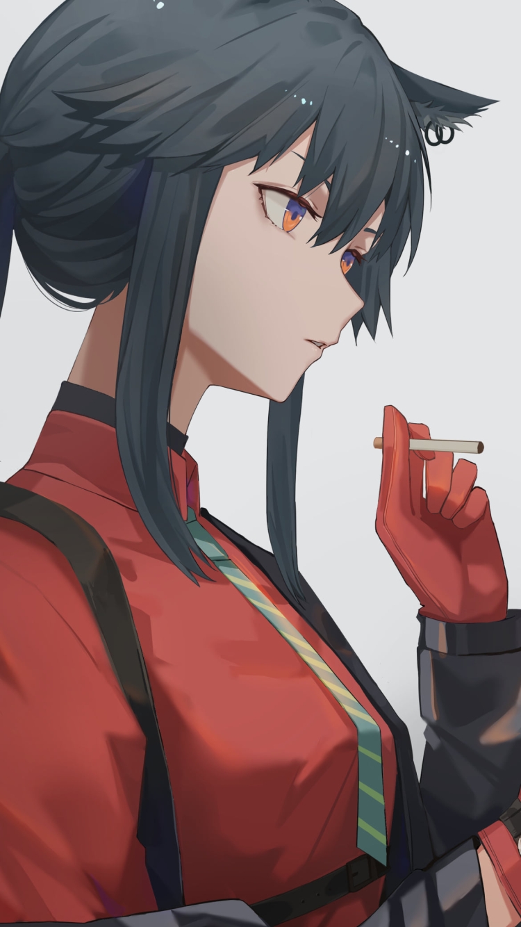 タバコに火をつけるテキサス / アークナイツの750 x 1334 / スマホ壁紙