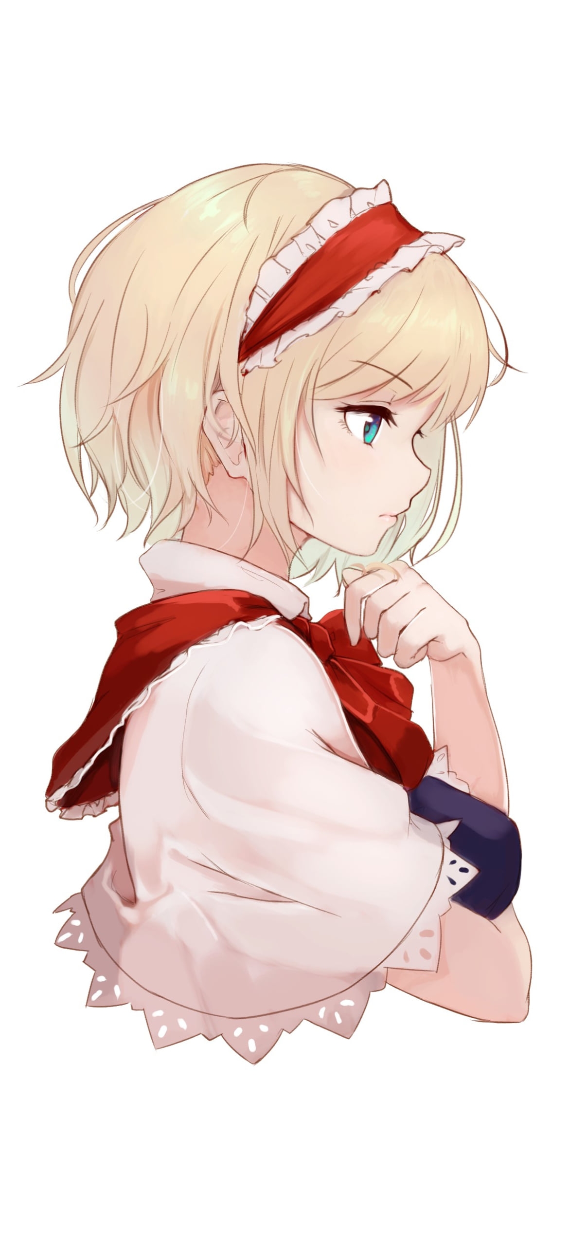 考え込む可愛いアリス・マーガトロイド / 東方の1170 x 2532 / スマホ壁紙