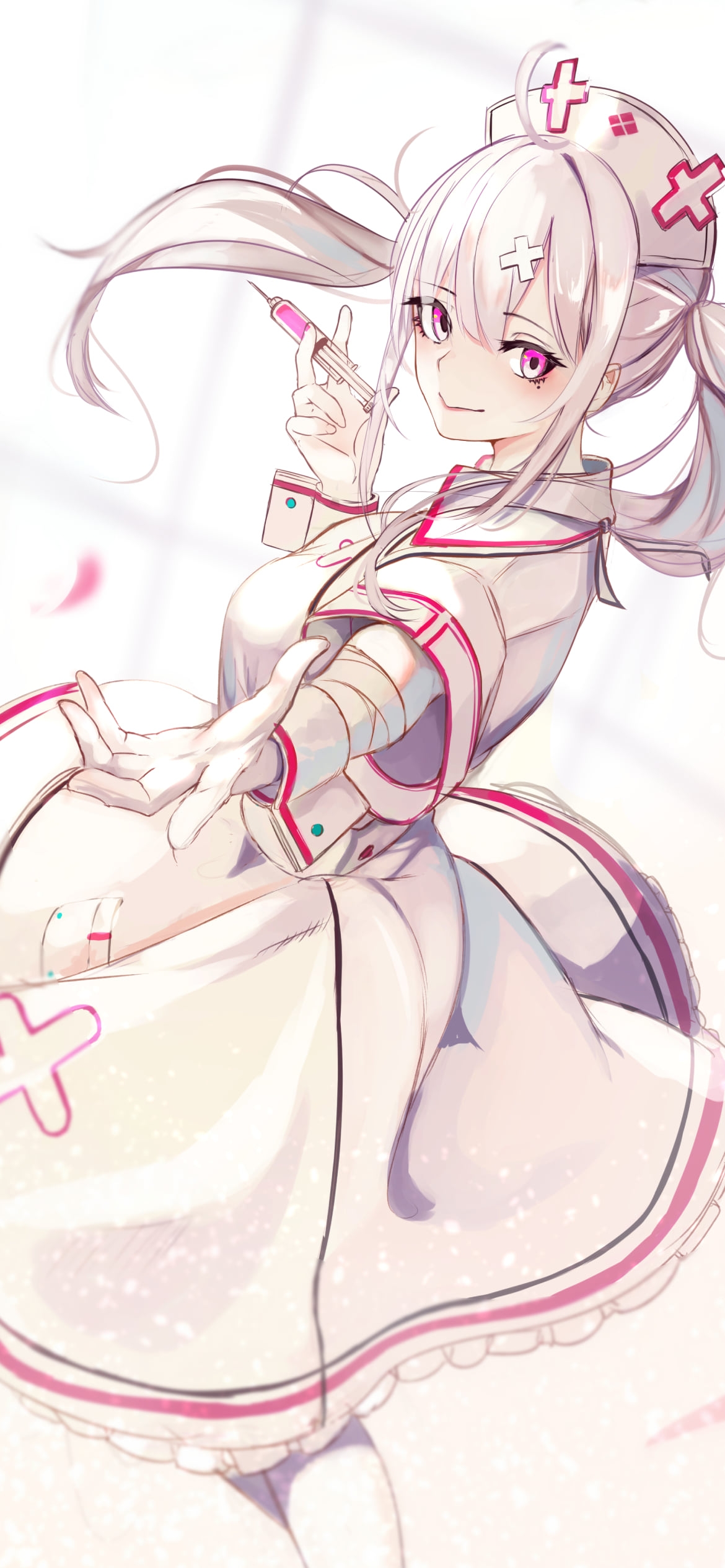 注射器を持つ健屋花那 (すこやかな)  / にじさんじ / バーチャルライバーの1170 x 2532 / スマホ壁紙