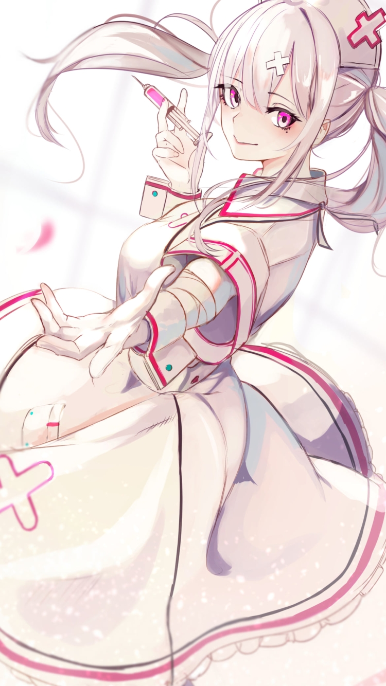 注射器を持つ健屋花那 (すこやかな)  / にじさんじ / バーチャルライバーの750 x 1334 / スマホ壁紙
