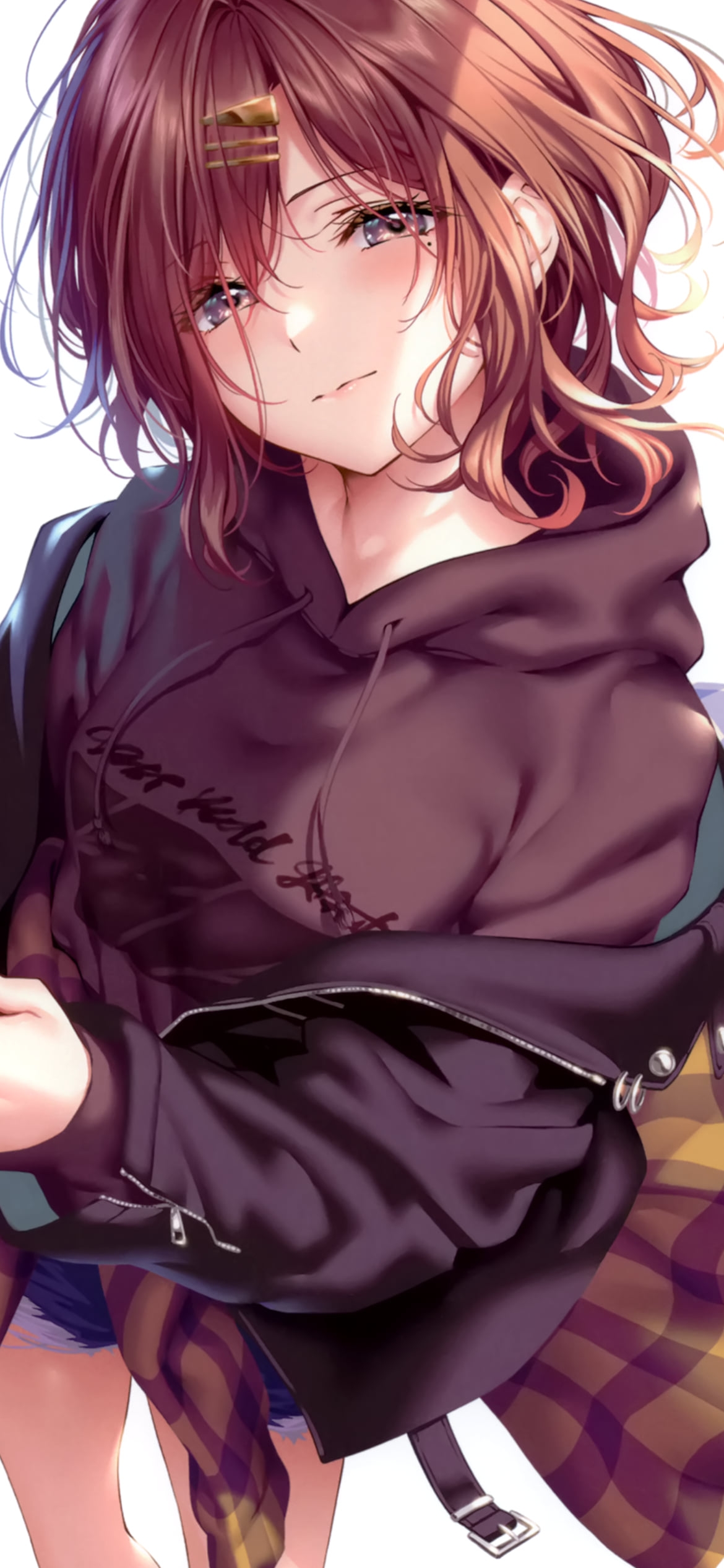 スマホを持ちこちらに微笑む樋口円香 / アイドルマスターシャイニーカラーズの1170 x 2532 / スマホ壁紙