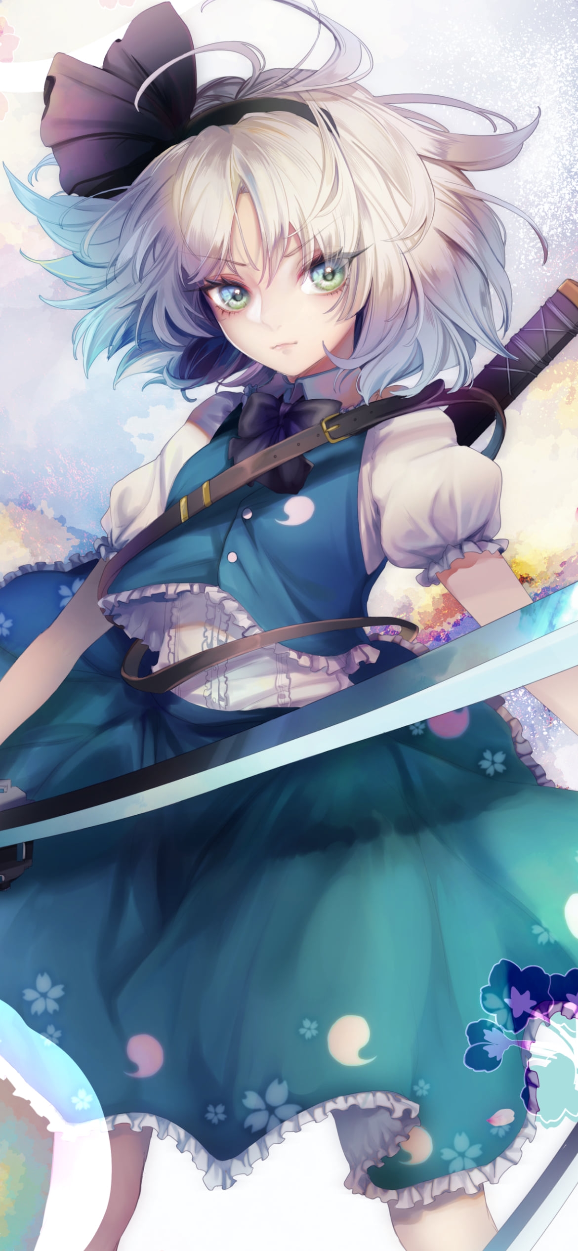 大きな剣を持つ魂魄妖夢 / 東方の1170 x 2532 / スマホ壁紙