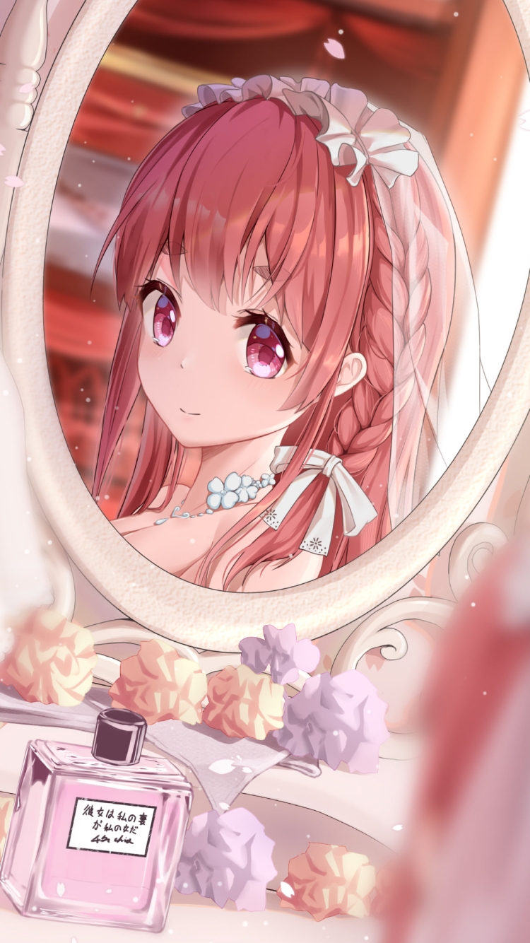 鏡に映る可愛い桜沢墨 / 彼女、お借りしますの750 x 1334 / スマホ壁紙