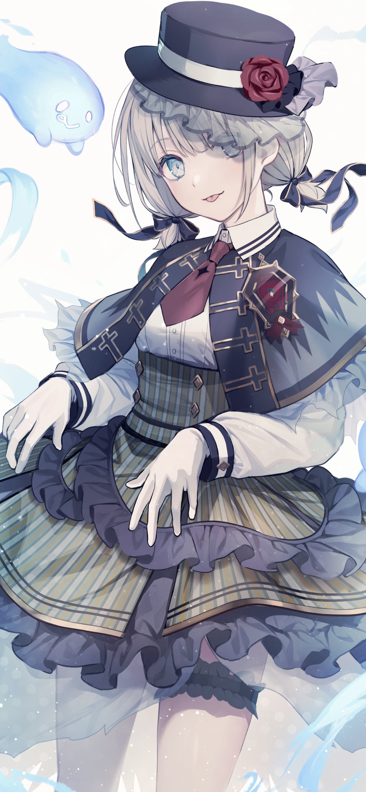 赤い薔薇が付いた帽子を被る芹沢あさひ / アイドルマスターシャイニーカラーズの1170 x 2532 / スマホ壁紙