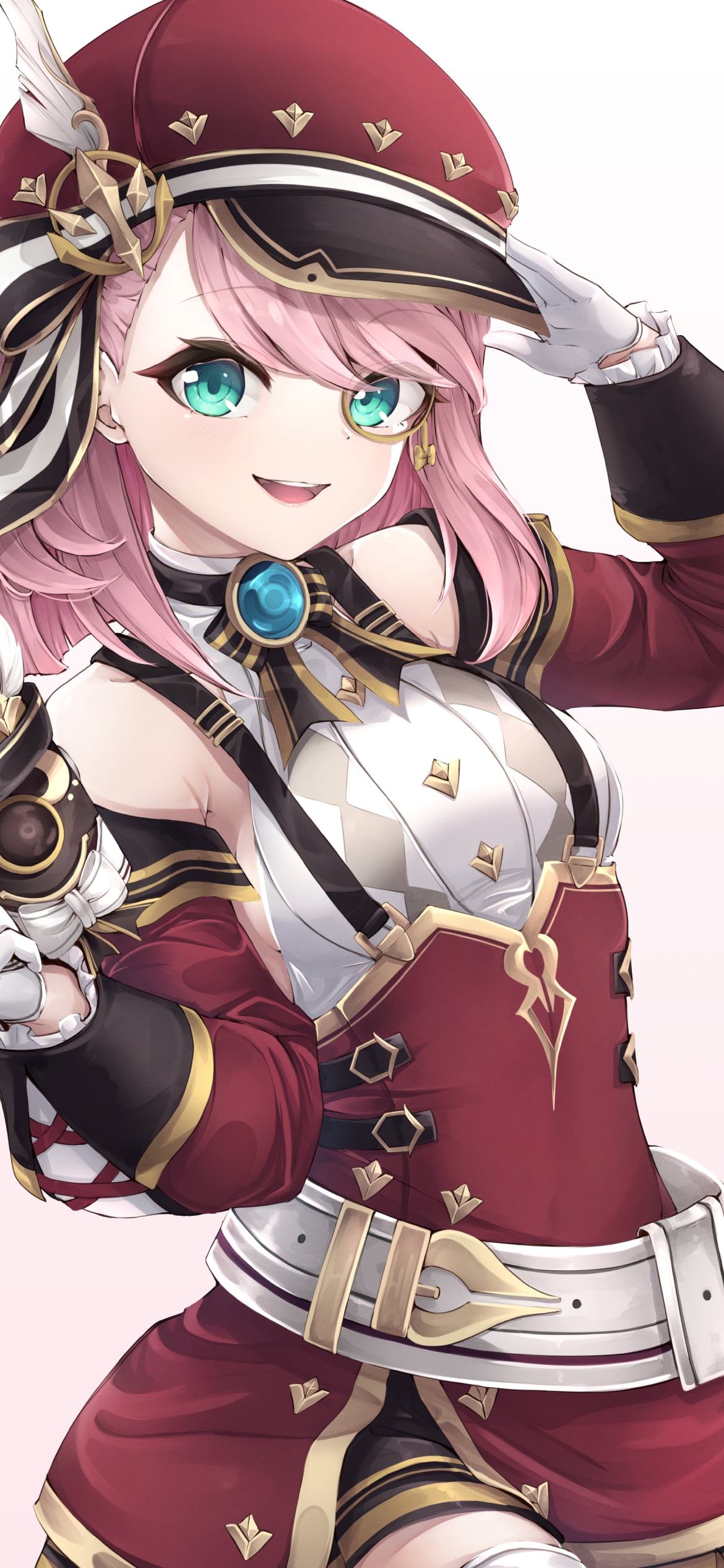 敬礼する可愛いシャルロット / 原神の1170 x 2532 / スマホ壁紙