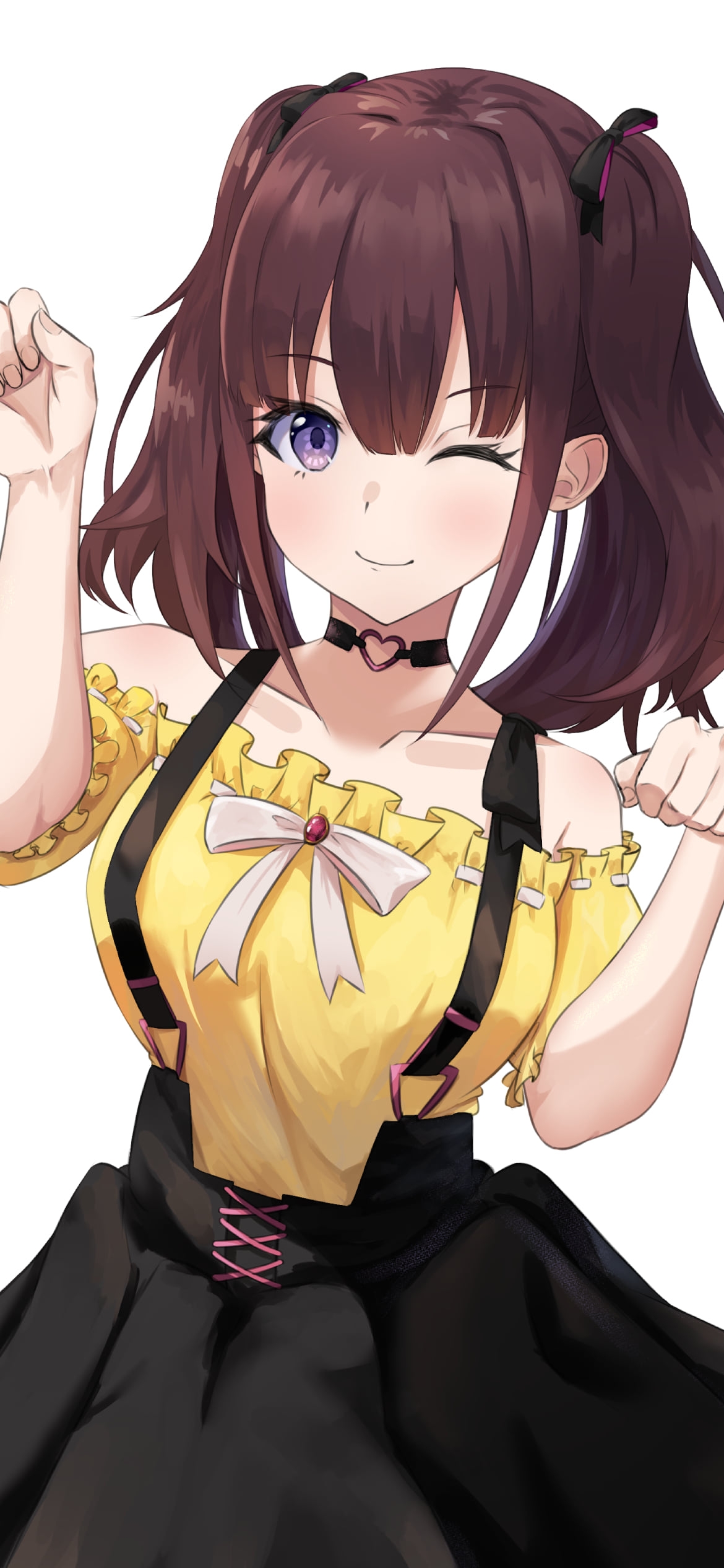にゃんにゃんポーズをする可愛いイ・ロハ / にじさんじ / バーチャルYouTuber / Vtuberの1170 x 2532 / スマホ壁紙