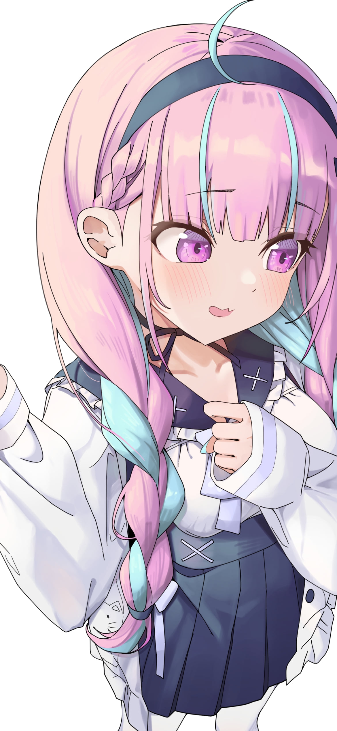 照れて俯く湊あくあ / ホロライブ / バーチャルYouTuber / Vtuberの1170 x 2532 / スマホ壁紙