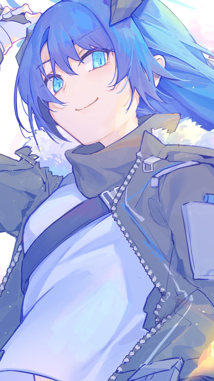 かわいいモスティマ / 青い髪 / アークナイツの750 x 1334 / スマホ壁紙