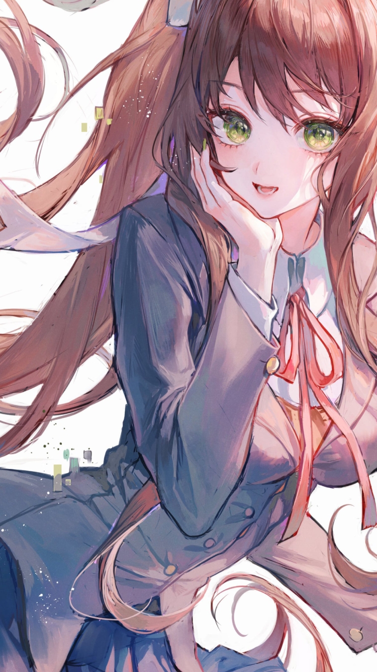 可愛いモニカ / ドキドキ文芸部!の750 x 1334 / スマホ壁紙