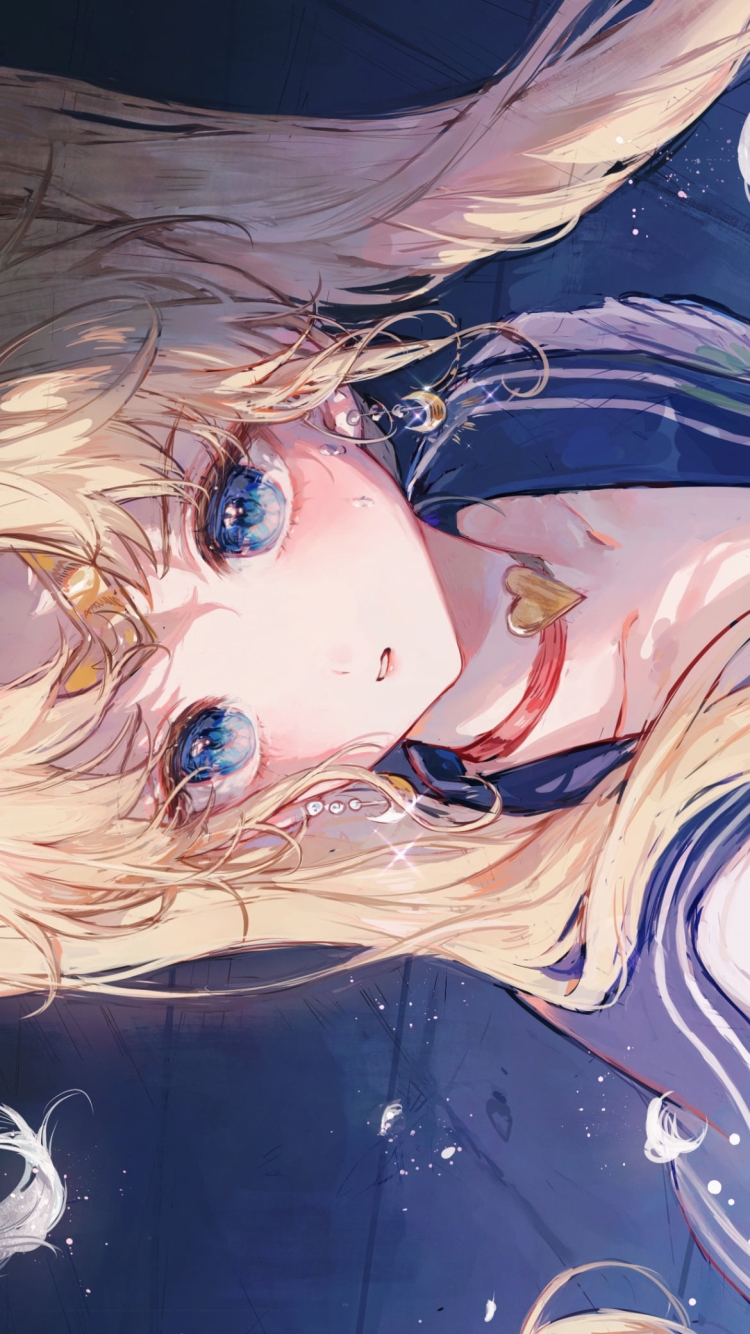 白い羽と月野うさぎ / 美少女戦士セーラームーンの750 x 1334 / スマホ壁紙