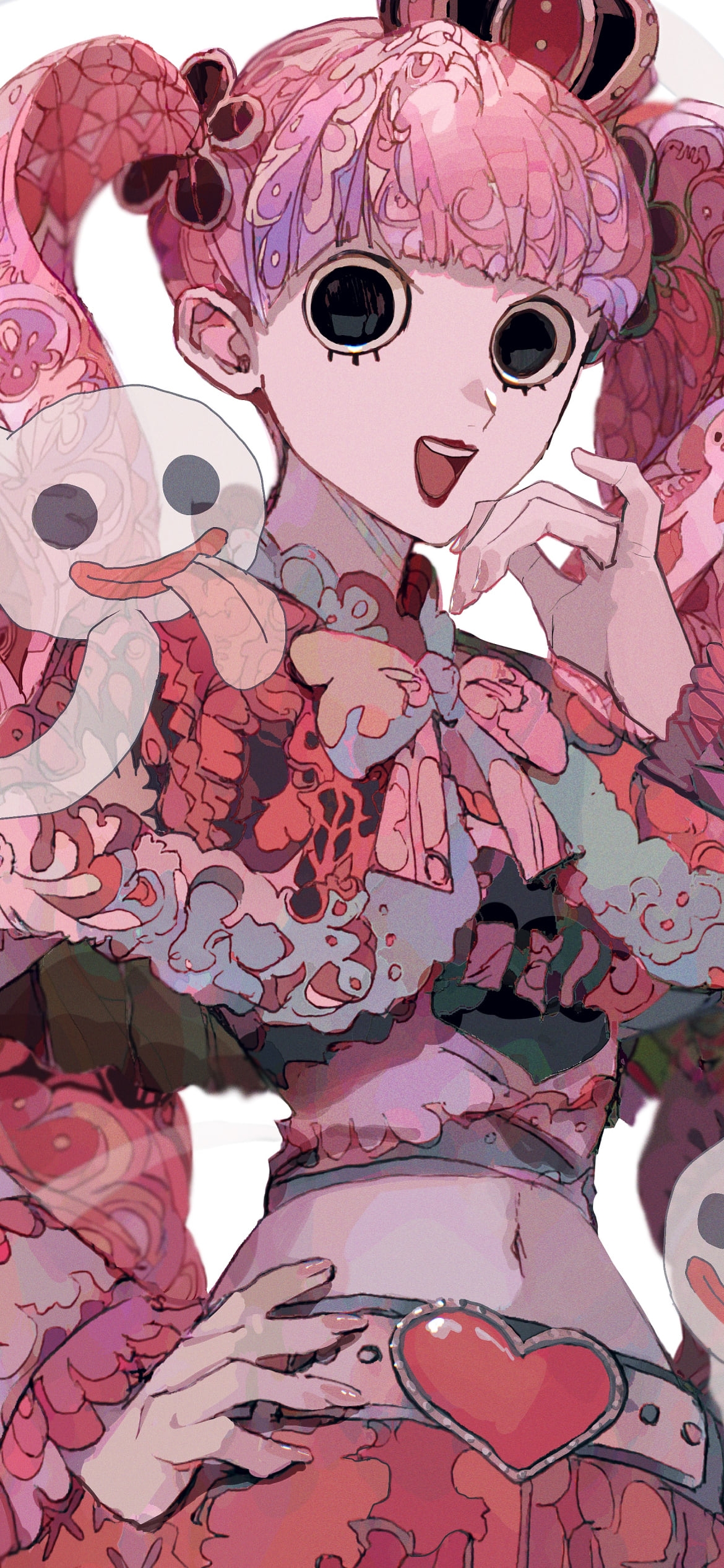 口元に手をあてるペローナ / 大きな黒目 / ワンピース / ONE PIECEの1170 x 2532 / スマホ壁紙