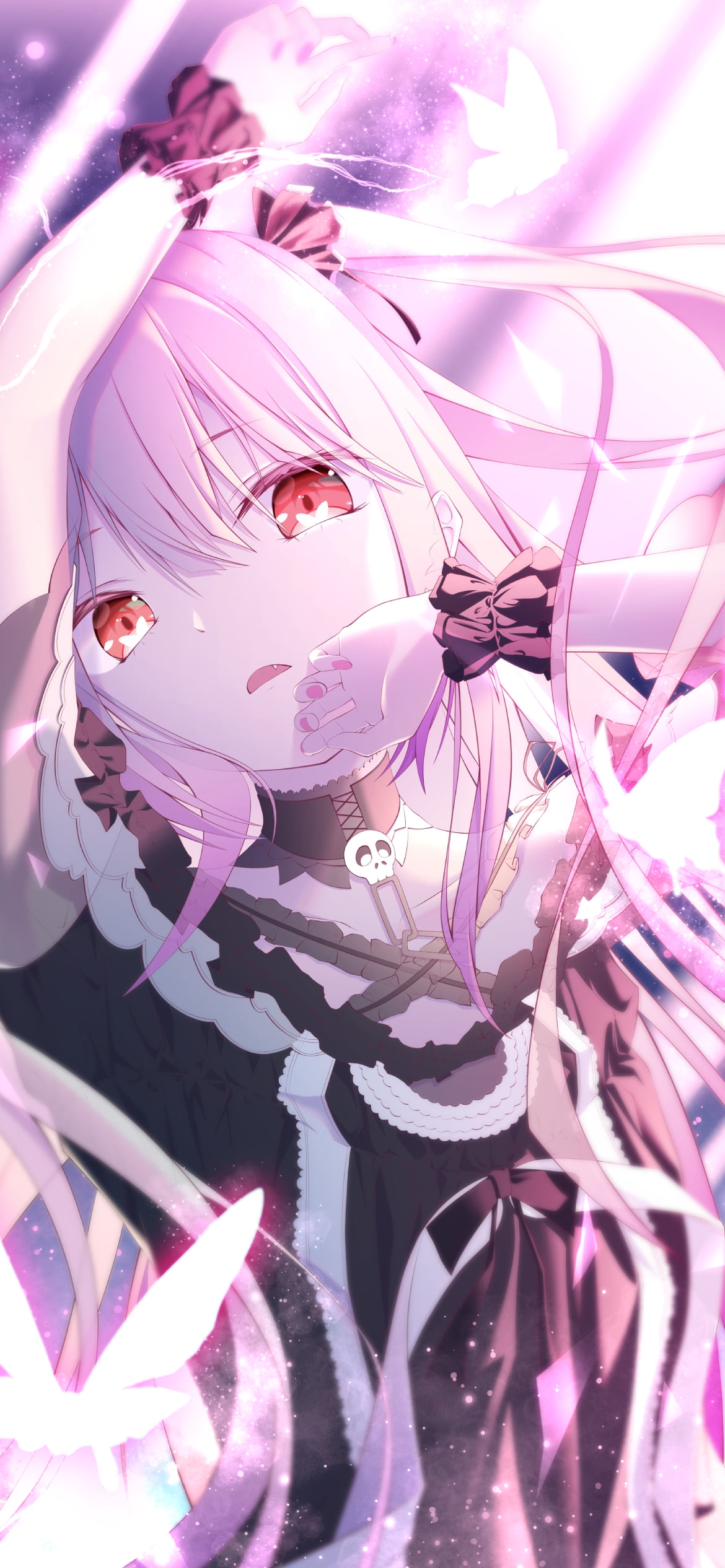 赤い瞳の可愛い潤羽るしあ / ホロライブ / バーチャルYouTuber / Vtuberの1170 x 2532 / スマホ壁紙