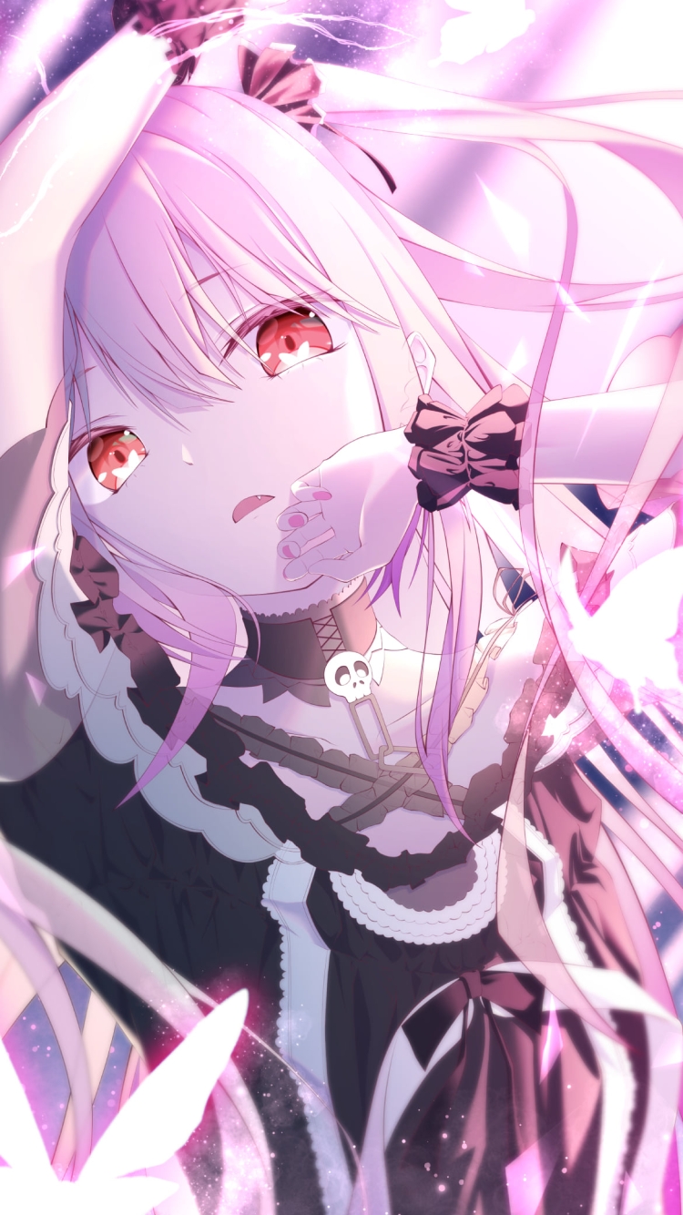 赤い瞳の可愛い潤羽るしあ / ホロライブ / バーチャルYouTuber / Vtuberの750 x 1334 / スマホ壁紙