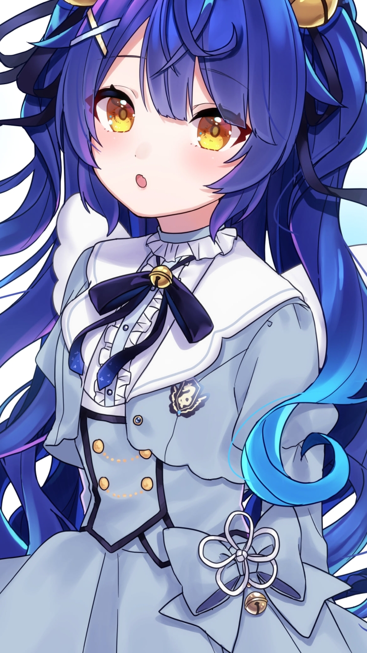 淡い水色のドレスを着た可愛い天宮こころ / にじさんじ / バーチャルYouTuber / Vtuberの750 x 1334 / スマホ壁紙