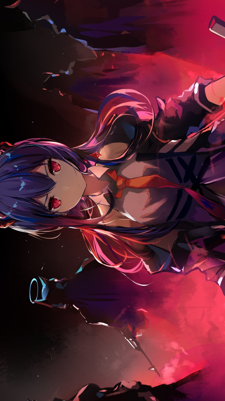赤い瞳のかっこいいチェン / アークナイツの750 x 1334 / スマホ壁紙