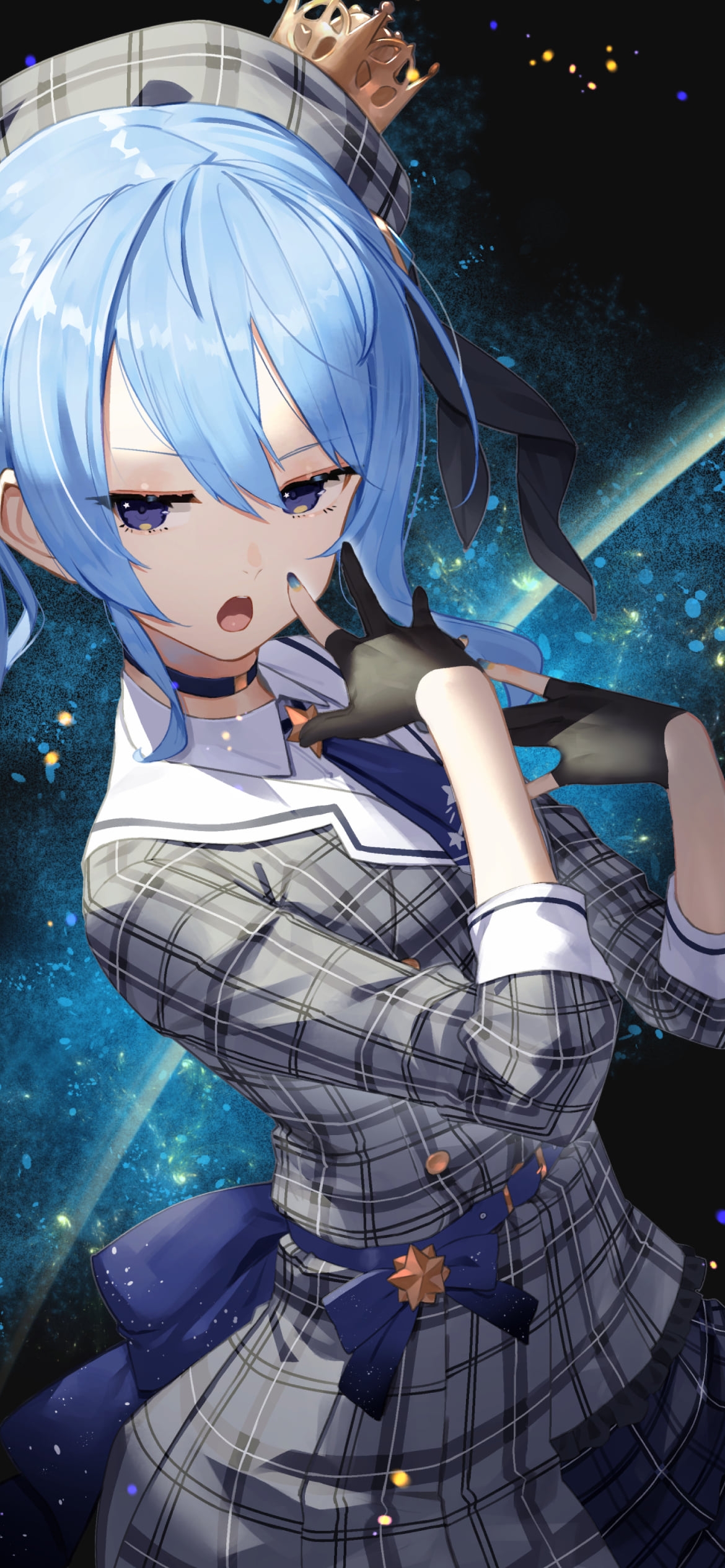 宇宙と星街すいせい / 銀河 / ホロライブ / バーチャルYouTuber / Vtuberの1170 x 2532 / スマホ壁紙