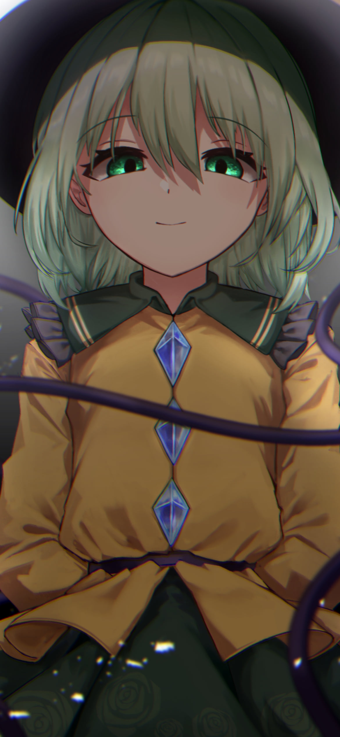 後ろ手を組む古明地こいし（こめいじ こいし） / 東方の1170 x 2532 / スマホ壁紙