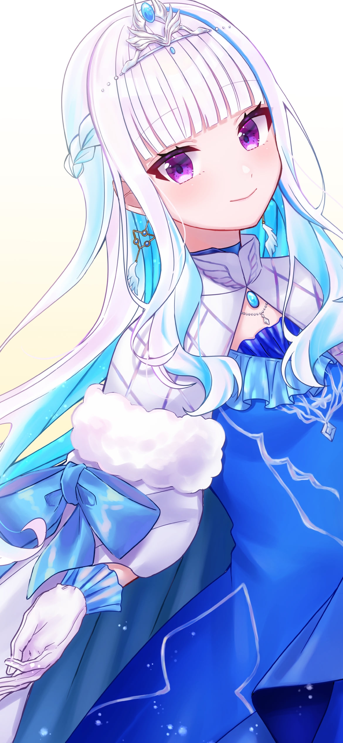 青いドレスを着た可愛いリゼ・ヘルエスタ / にじさんじ / バーチャルYouTuber / Vtuberの1170 x 2532 / スマホ壁紙