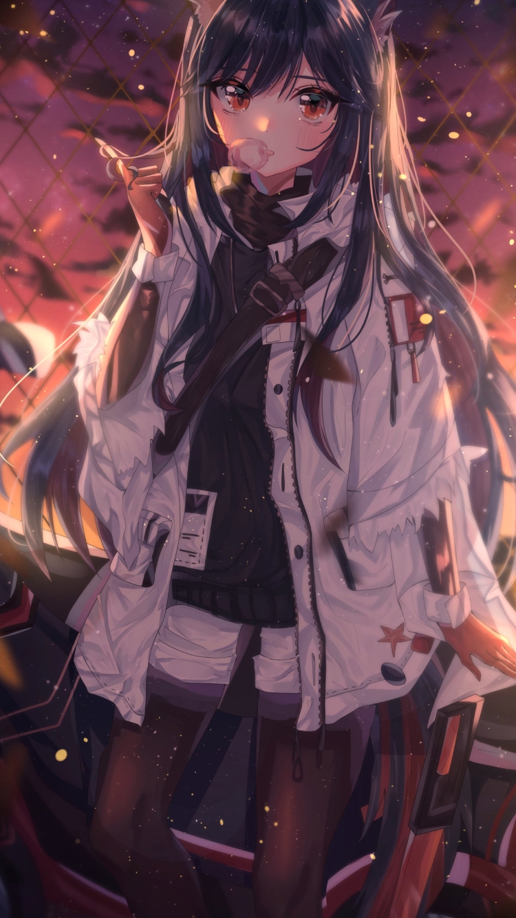フェンスの前に佇むテキサス / アークナイツの750 x 1334 / スマホ壁紙