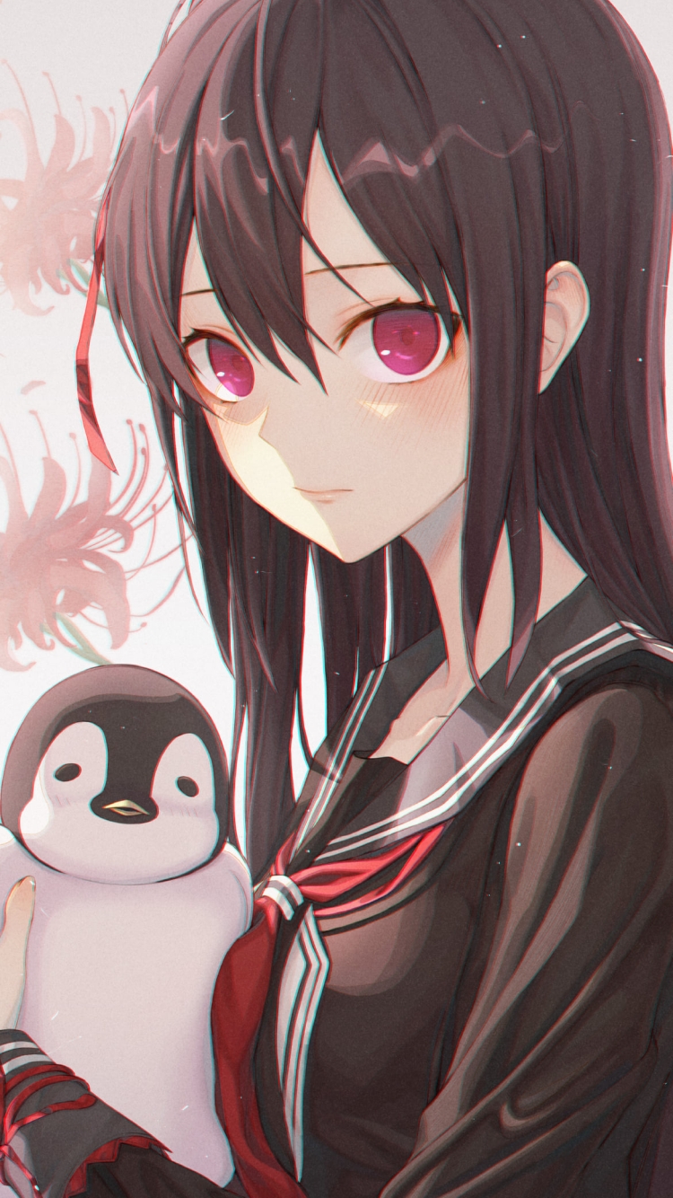 ペンギンを抱くジェーン / キングスレイドの750 x 1334 / スマホ壁紙