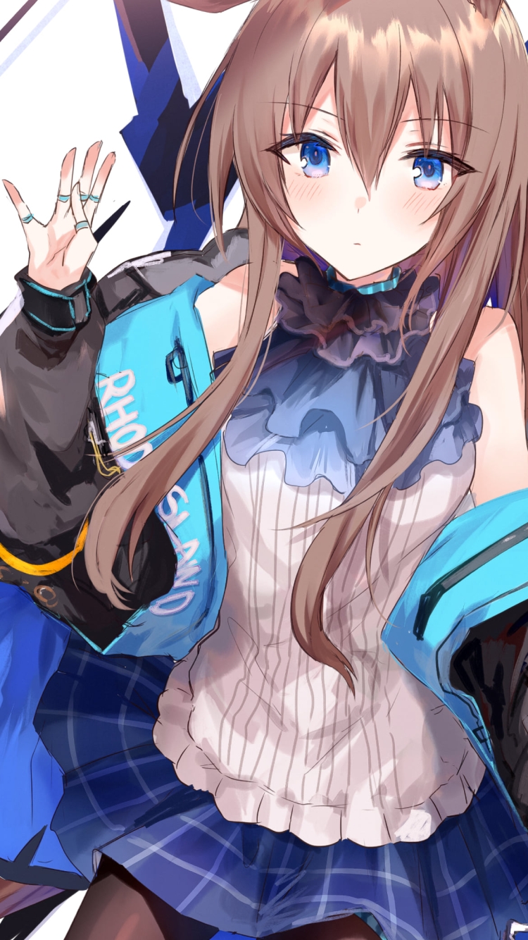 手を振る可愛いアーミヤ / アークナイツの750 x 1334 / スマホ壁紙