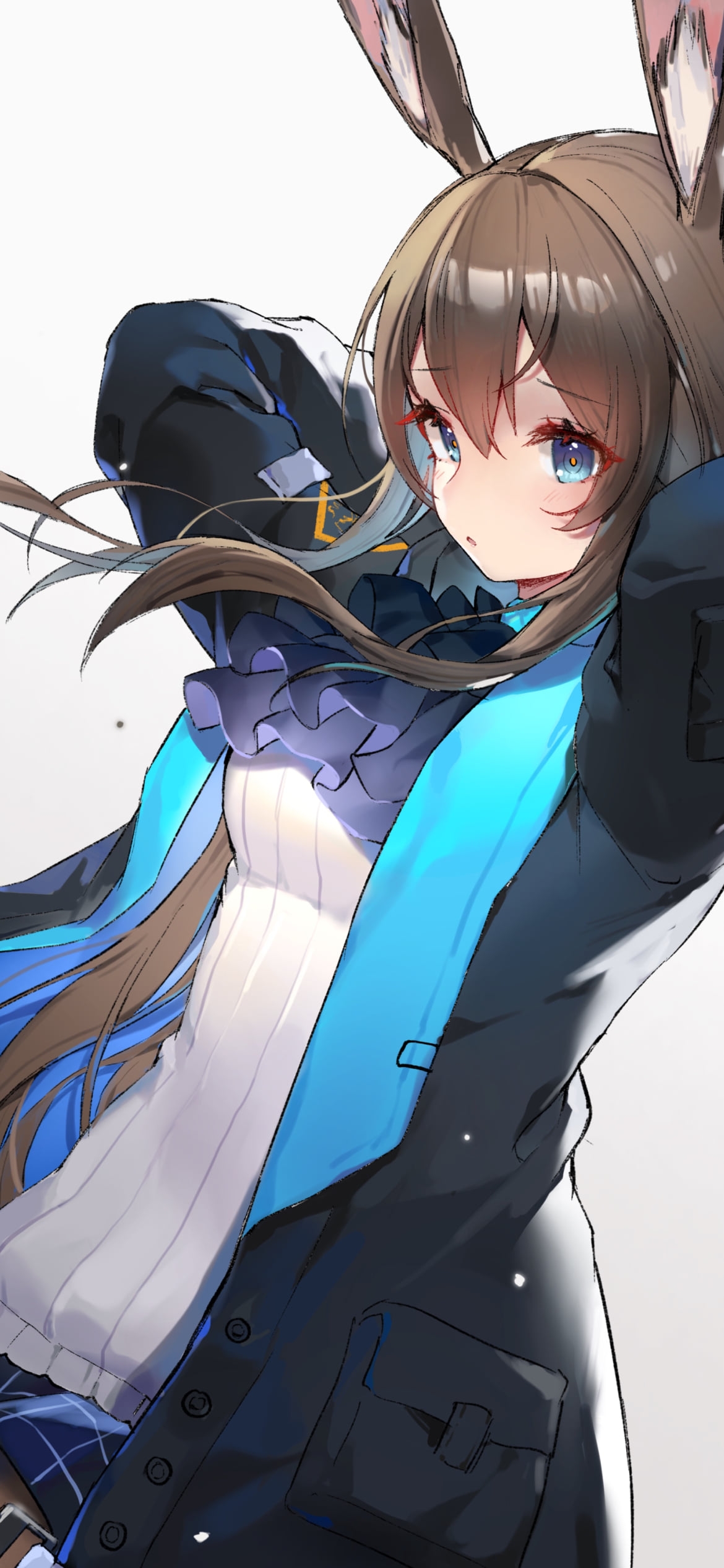 髪をかきあげる可愛いアーミヤ / 兎耳 / アークナイツの1170 x 2532 / スマホ壁紙